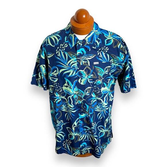 Columbia Mens Shirt Sz XL Trollers Best Carbon Wildwaters Vented Blue Floral NEW - Picture 5 of 10
